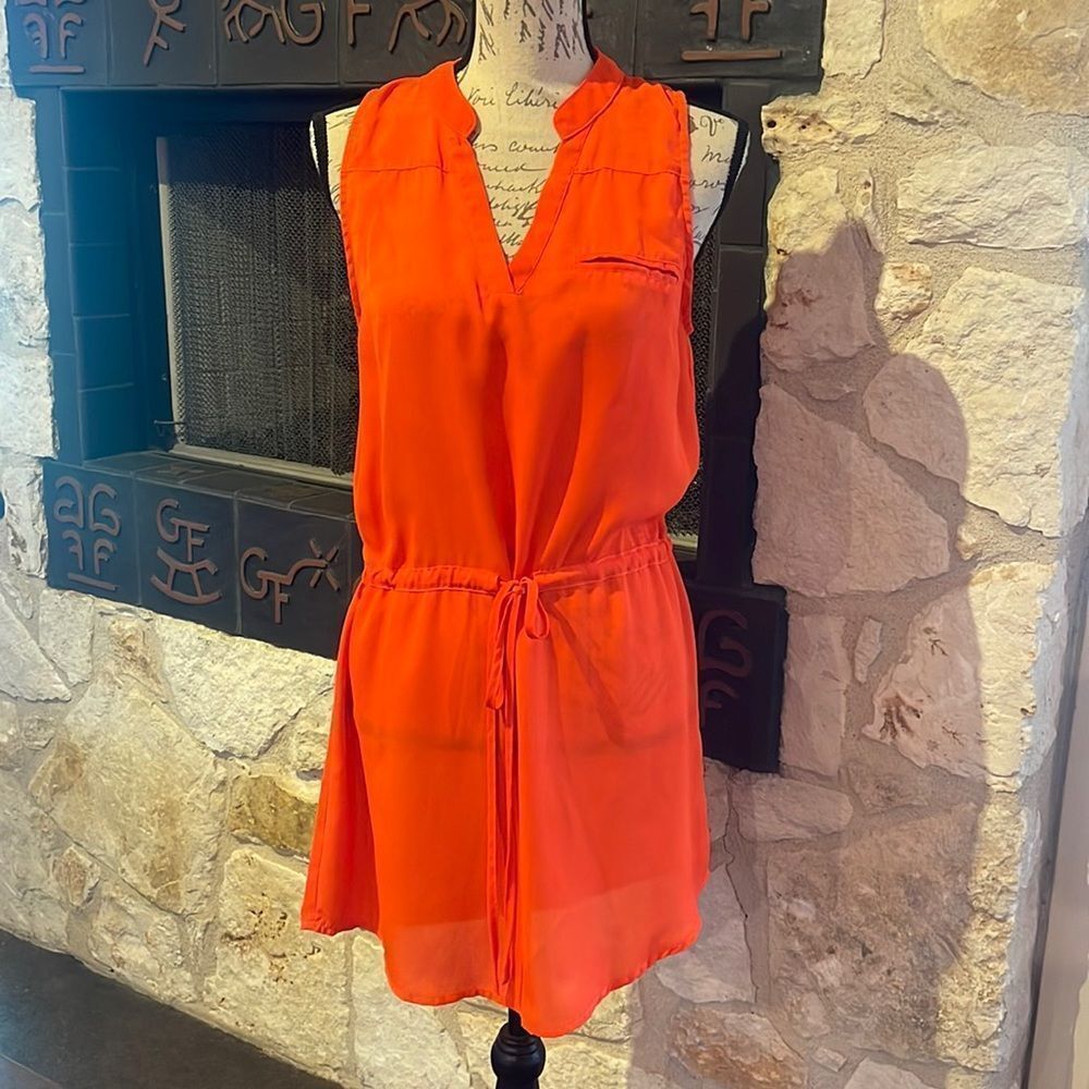 Umgee Orange Sleeveless Dress, Size Medium